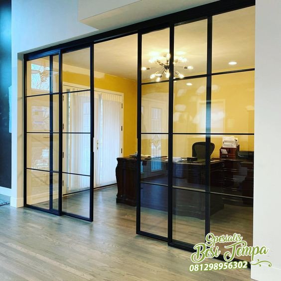 Model Pintu Sliding Door Kaca Dari Besi 10