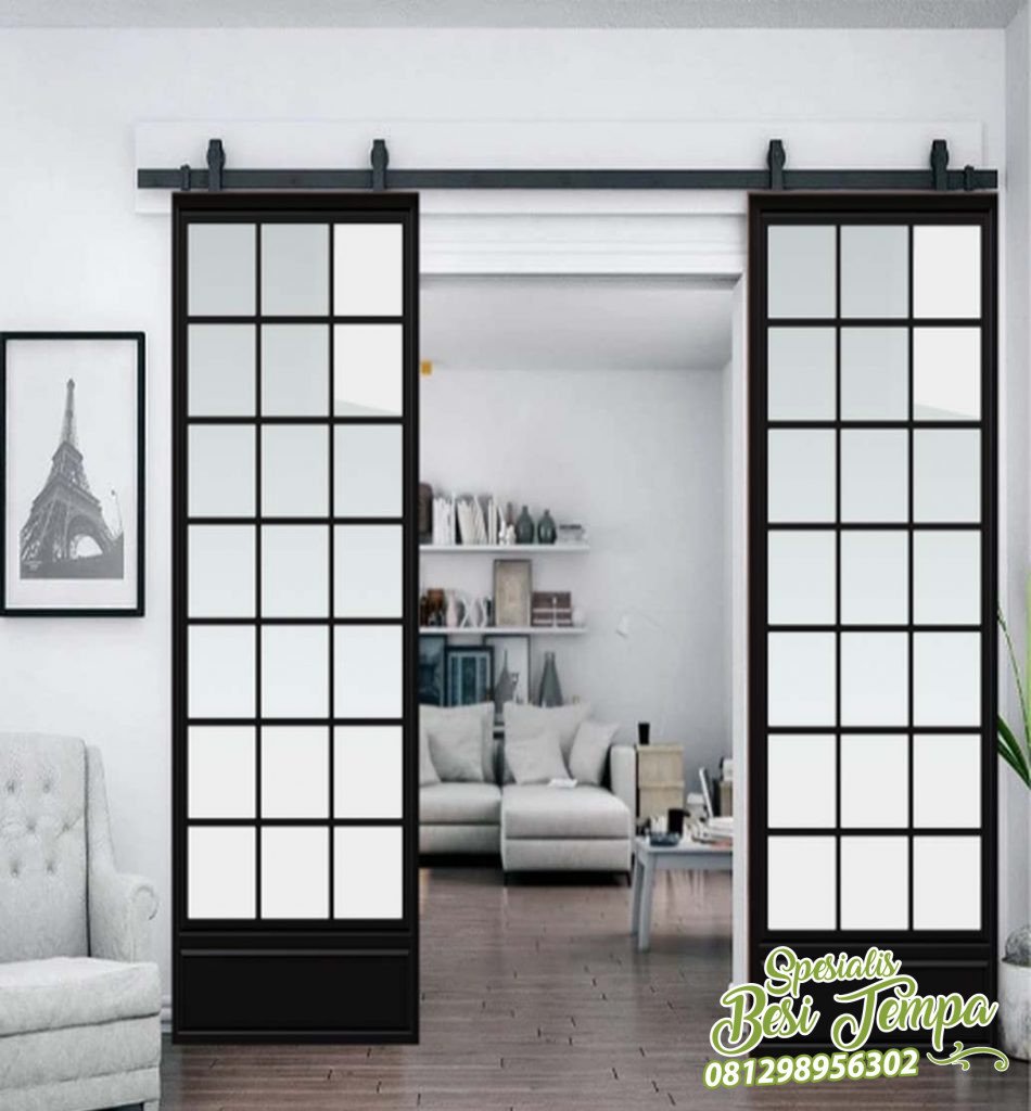 Model Pintu Sliding Door Kaca Dari Besi 2