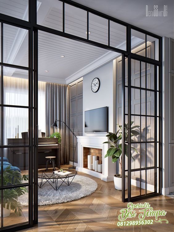 Model Pintu Sliding Door Kaca Dari Besi 3