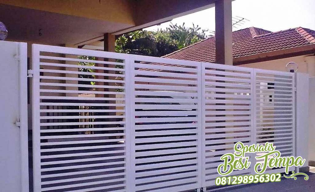 Pagar Besi Hollow Minimalis Warna Putih Modern 4