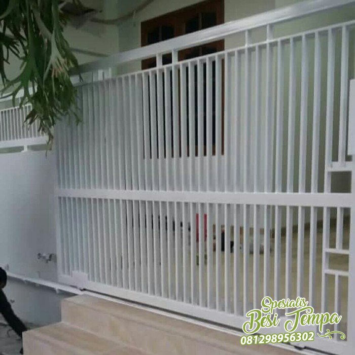 Pagar Besi Hollow Minimalis Warna Putih Modern 6