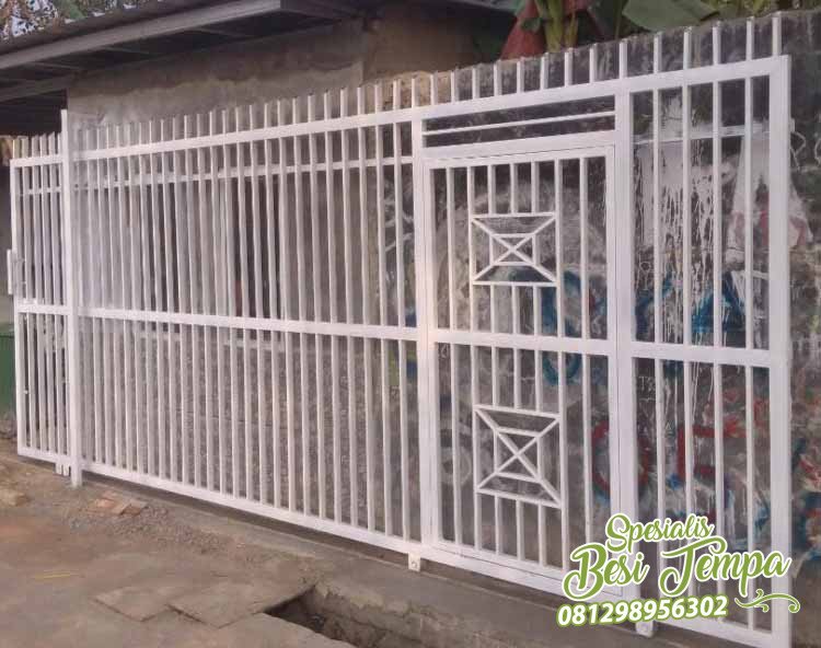 Pagar Besi Hollow Minimalis Warna Putih Modern 7