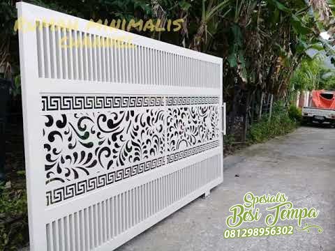 Pagar Besi Minimalis Laser Cuting Warna Putih 1